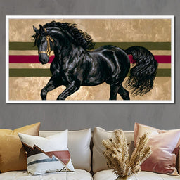Golden Galloping Stallion - NicheCanvas