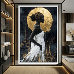 Golden Halo Grace Silhouette - NicheCanvas