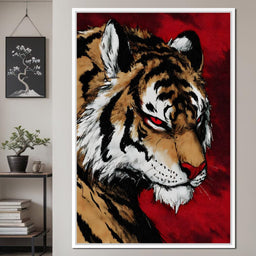Fierce Tiger Blood Moon Roar - NicheCanvas