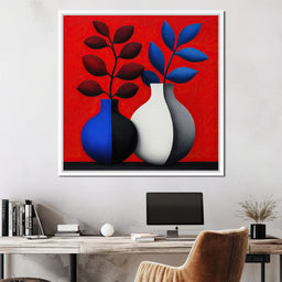 Vases in Crimson Rhythm - TooplesArt - NicheCanvas
