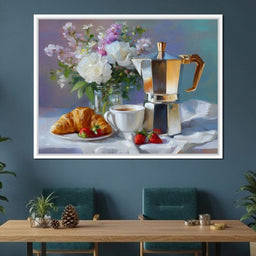 Morning Coffee Still Life Bloom - NicheCanvas