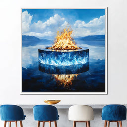 Blue Horizon Flame Enchantment - NicheCanvas