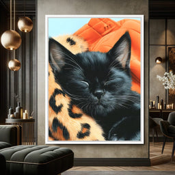 Dreamy Feline Slumber Bliss - NicheCanvas