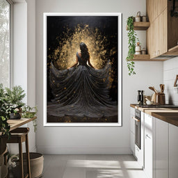 Ethereal Flight in Sparkling Gown - NicheCanvas