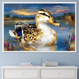 Golden Mallard Lake Sunset - Neal Hackett - NicheCanvas