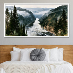 Where The Mountain River Bends - NicheCanvas