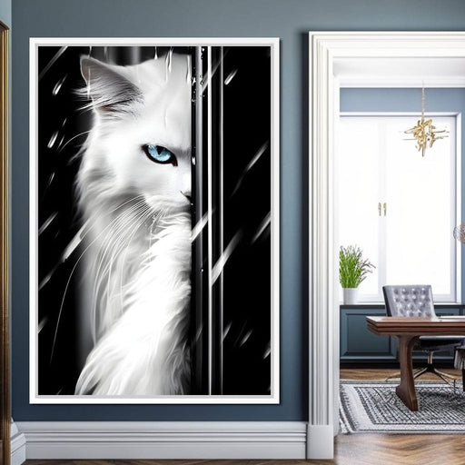 Feline Elegance in Monochrome Canvas Print