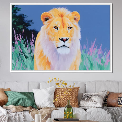 Golden Lion in Wilderness Canvas Print