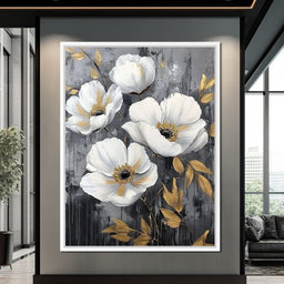Golden Petal Harmony Blooms - Wildrose Creations - NicheCanvas