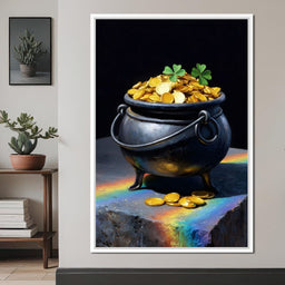 Lucky Clover Gold Cauldron - NicheCanvas
