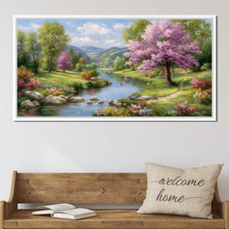 Springtime River Garden Melody - NicheCanvas