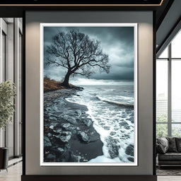Windswept Shore Solitude - NicheCanvas