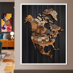 North America & Canada Wooden Art - Johanjjf - NicheCanvas