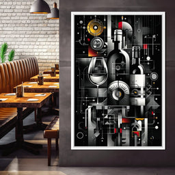 Mechanical Wine Mosaic - NicheCanvas