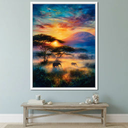 Kilimanjaro Dawn Elephant Path - NicheCanvas