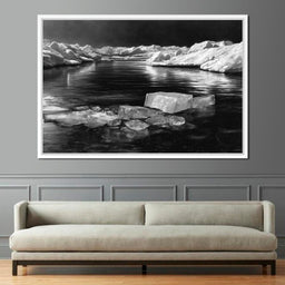 Midnight Drift Ice Fjord - NicheCanvas