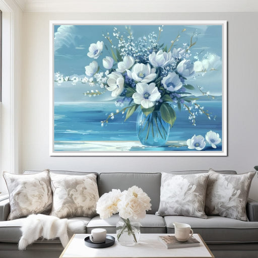Azure Blossoms - TooplesArt Canvas Print