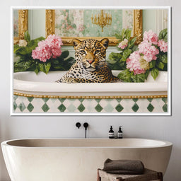 Leopard Luxe Floral Bathing - NicheCanvas