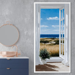 Open Window Ocean Breeze View - NicheCanvas