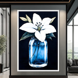 Petals In Glass Reflection - NicheCanvas