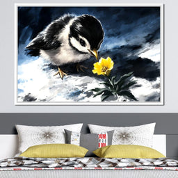Chick Ponders Golden Bloom - NicheCanvas