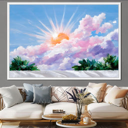 Magnificent Sun Over Clouds - NicheCanvas