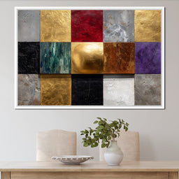 Gilded Mosaic Color Blocks - NicheCanvas