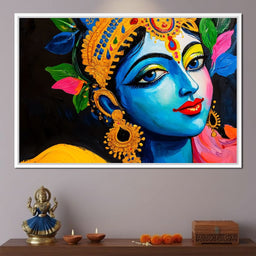 Divine Blue Muse of Krishna - NicheCanvas