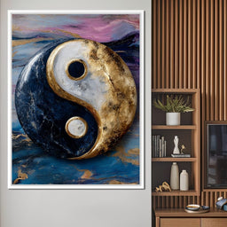 Golden Yin Yang Balance Flow - NicheCanvas