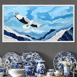 Majestic Eagle Soaring Over Peaks - NicheCanvas