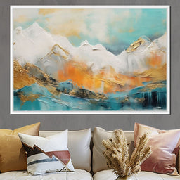 Golden Peaks Dawn Mountain Escape - NicheCanvas