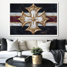 Golden Heritage Cross Emblem - NicheCanvas
