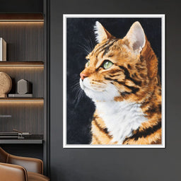 Golden Tabby Cat Portrait - NicheCanvas
