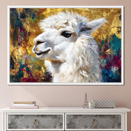Golden Llama Portrait Glow - Neal Hackett - NicheCanvas