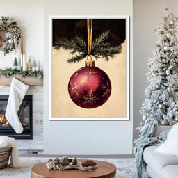 Golden Snowflake Ornament Cheer - NicheCanvas