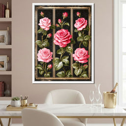 Gilded Damask Rose Collection - NicheCanvas