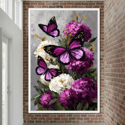 Amethyst Butterflies Bouquet - NicheCanvas