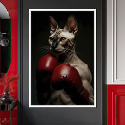 Pugilist Feline Champion - NicheCanvas