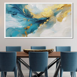 Oceanic Gold Swell Abstraction - NicheCanvas