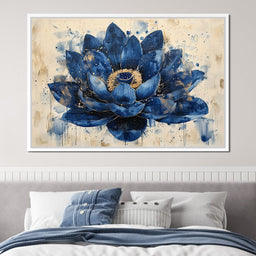 Sapphire Lotus Splendor - NicheCanvas
