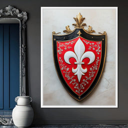 Majestic Fleur De Lys Heraldic Emblem - NicheCanvas