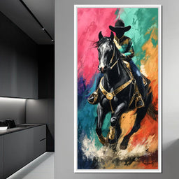 Galloping Midnight Charro Charge - NicheCanvas