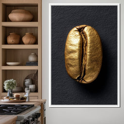 Golden Coffee Bean Minimalism - NicheCanvas