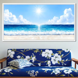 Endless Horizon Sunlit Beach - NicheCanvas