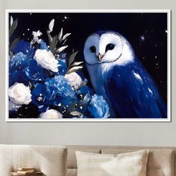 Nocturnal Blossom Owl Sentinel - NicheCanvas