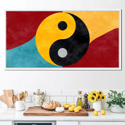 Golden Yin Yang Abstract Balance - NicheCanvas