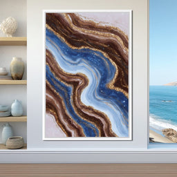 Golden River Geode Swirl - NicheCanvas