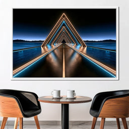 Infinite Path Toward The Neon Horizon - NicheCanvas