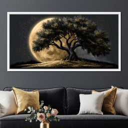 Gilded Roots Beneath A Radiant Moon - NicheCanvas