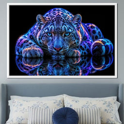 Bioluminescent Snow Leopard - TooplesArt - NicheCanvas